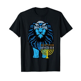 Hanukkah Lion Chanukah Animal Jewish Women Girls Kids Men T-Shirt