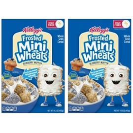 Kelloggs Frosted Mini Wheats Cold Breakfast Cereal - Blueberry Muffin - 13.3 Oz - Pack of 2