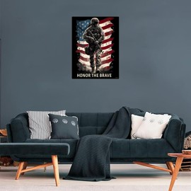 JXAVAXDE Glory Soldier Diamond Painting Kits Veteran's Day Art Painting 5D DIY Full Round Drill Adults Beginners, Gifts for Family Friends Home Wall Decor 12x16 Inch