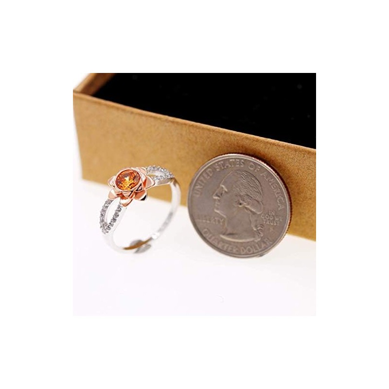 Uloveido 14K Rose Gold Plated Flower Ring Two Tones Infinity