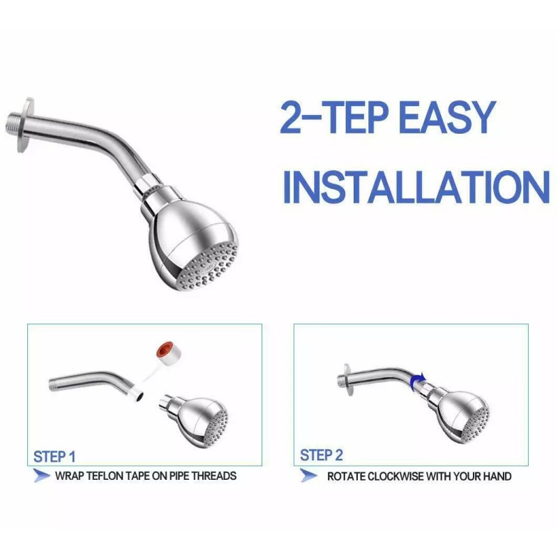 YVZUL High Pressure Shower Head3 Inch Anti-clog Anti-leak Fixed Chrome