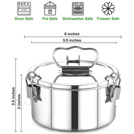 EasyShopForEveryone Stainless Steel Flanera, 6 x 6 x 3.5 Inches Flan Pan, Capacity 38 fl. oz, Compatible with Instant Pot 3qt, Molde Para Flan