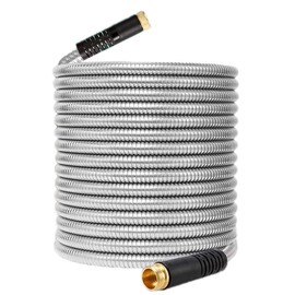 10 FT Garden Hose, New Stainless Steel Water Hose 10FT, Flexible Hose, Kink Free, Ultra Lightweight and Durable, Crush Resistant Fittings, Easy to Coil