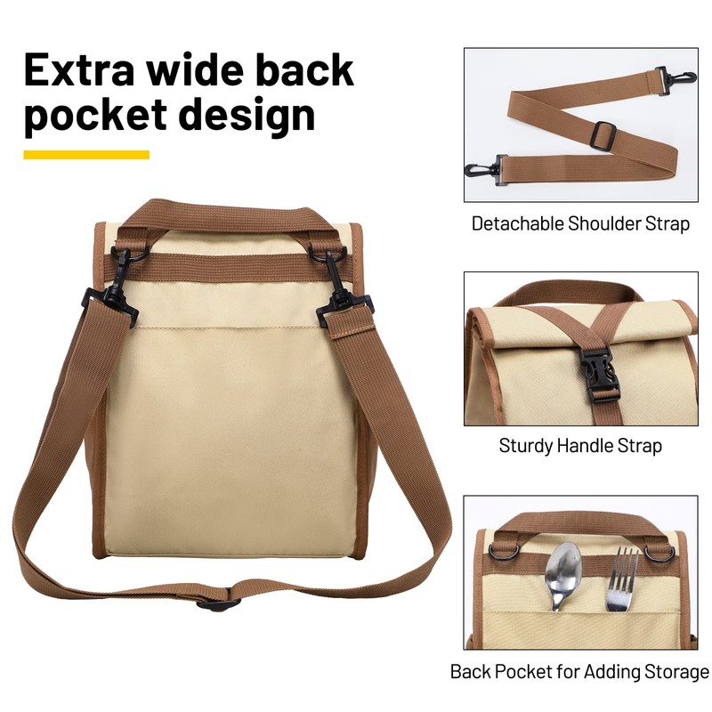 MIER Insulated Lunch Bag Roll Top Lunchbox for Women Men