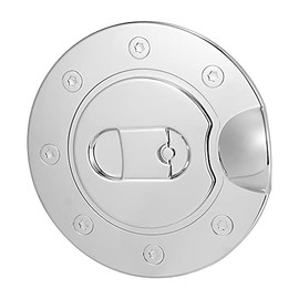 ACROPIX Stick-on Gas Door Fuel Tank Cap Filler Cover Decoration for Ford F-150 1994-2002 2004-2008 - Pack of 1 Silver Tone