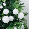 Fassory 6Pcs 10cm White Christmas Baubles Large Christmas Balls Hanging