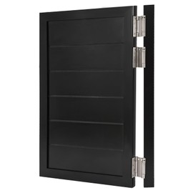 23.6x35.4in Swinging Door Cafe Doors,Interior Solid Wood Swing Door with 3 Spring Hinges,Retro Porch Single Half Saloon Door for Kitchen Entrance Partition Room Aisle (Black)