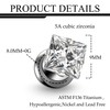 Ruifan Gauges For Ears ASTM F136 Titanium Square Clear CZ