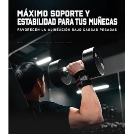 Gymreapers - Muñequeras de levantamiento de pesas (aprobadas por IPF), soporte de muñeca de calidad profesional con lazo para pulgar resistente, la me