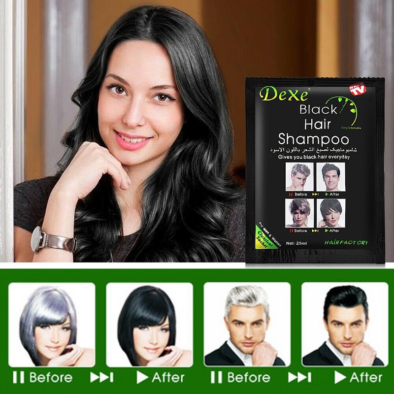 Black Hair Shampoo Instant Black Natural Ingredients Hair Dye Shampoo