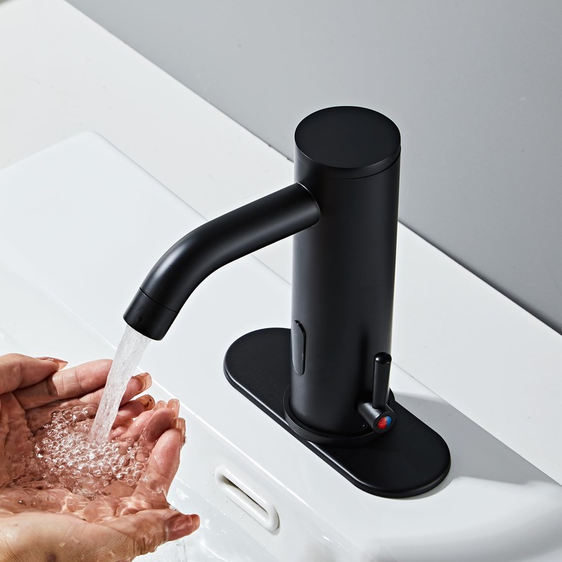 HHOOMMEE Automatic Touchless Bathroom Sink Faucets Sensor Motion Activated Hands