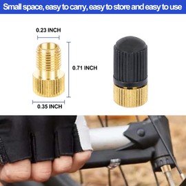 Brass Presta Valve Adapter to Convert Presta to Schrader and Inflate Tires with Standard Bicycle Pump, Air Pump Or Air Compressor (8-Piece from Ptiysta)