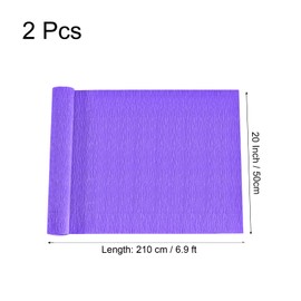 QUARKZMAN 2 Rolls Crepe Paper 50 x 210 cm Ruffle Paper Pastel Crepe Paper Tissue Paper Florist Crepe Paper for Crafts Decoration Gift Packaging Flowers Blue Purple