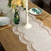 ARTABLE Lace Table Runner Rectangle Gray Cotton Linen Fabric Dresser