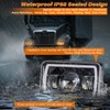 BAOLICY 4x6In LED Headlights DOT Approved 2PCS Hi/Low Beam White/Amber