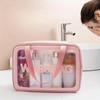Travel Toiletry Bag, Pink Waterproof Cosmetic Organiser with Clear Window,