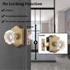 Gobrico Clear Glass Crystal Passage Door Knobs,Antique Brass Interior Crystal