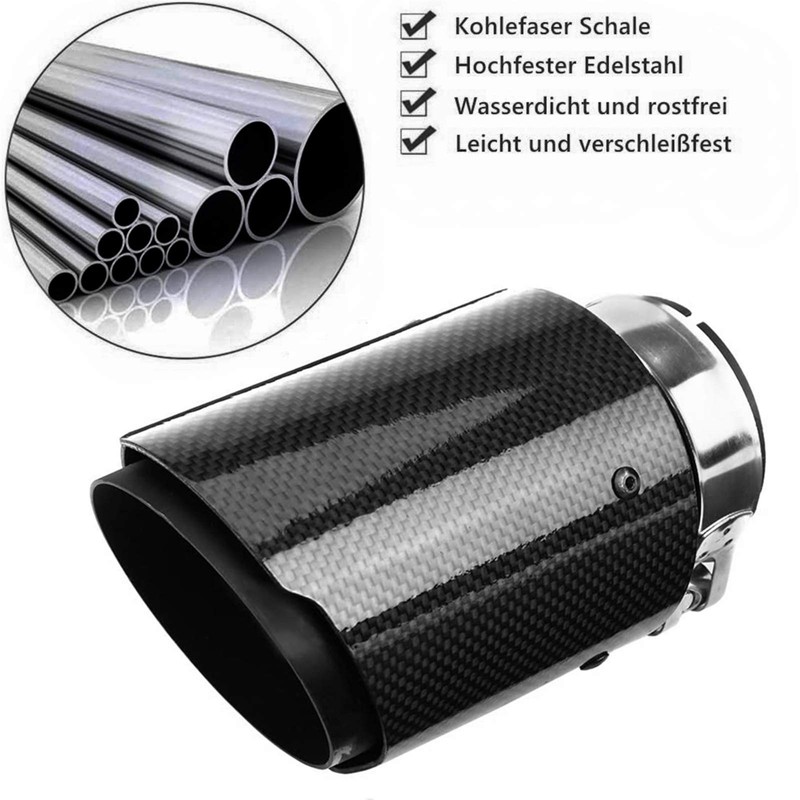 Umisu Carbon Fiber Exhaust Pipe Silencer Stainless Steel Car Rear