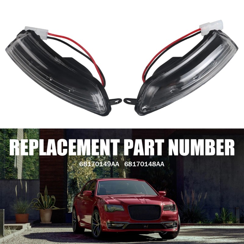 WF-AUTO Clear LED Wing Side Mirror Blinker Turn Signal Lamps