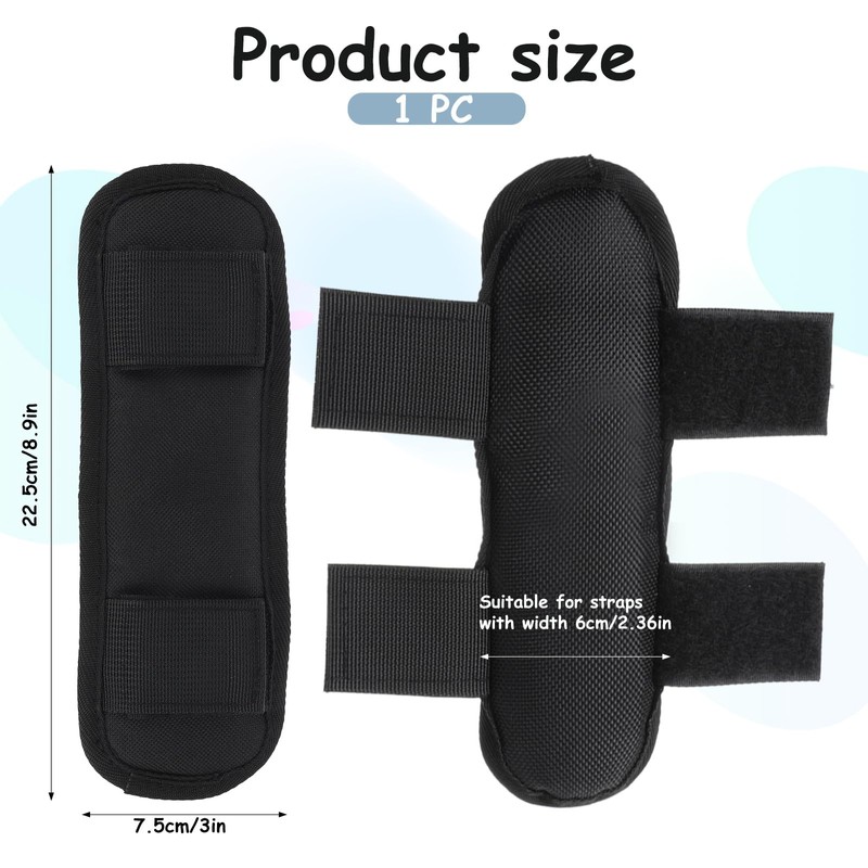PEOVLVN Shoulder Strap Pad, Black Removable Backpack Strap Pads Extra