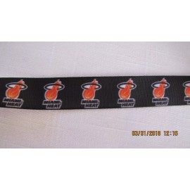 Unbranded Miami Heat Grosgrain Ribbon 7/8 Inch