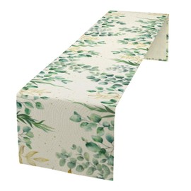 Linen Table Runner Pumpkins Patterns-Washable Rustic Farmhouse Kitchen Dining Table Decoration for Home Party Decor 34x184 cm