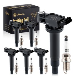 VANBOL Set of 6 Ignition Coil Pack UF267 & Iridium Spark Plugs 4504 Compatible with 2001-2010 Toyota Highlander Avalon Camry Sienna Solara 1999-2008 Lexus ES300 ES330 RX300 RX330 RX400h V6 3.0L 3.3L