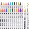QUAXLENT 24 Colors Acrylic Paint Markers Pens Set Dual Tip
