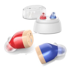 K&FCOPTEE Rechargeable Hearing Aids Invisible In Ear With Charging Case For Hearing Loss
