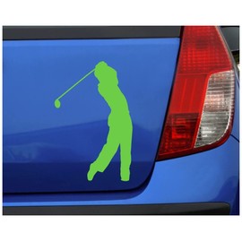 Samunshi® Autoaufkleber Golfspieler Aufkleber in 7 Größen und 25 Farben (10x6,5cm Silber)