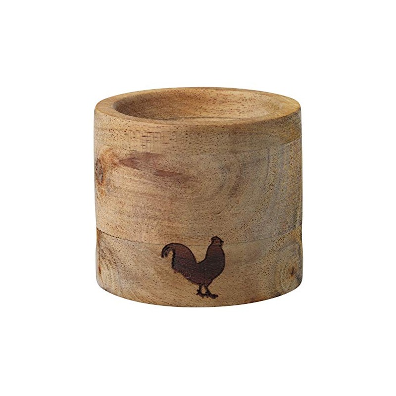 Räder PET Eierbecher Set rund Hahn (Akazie & Porzellan)