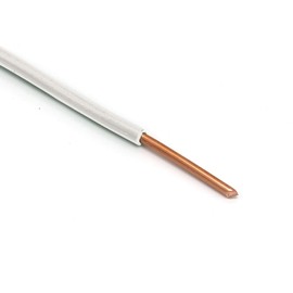 White THHN Wire - 10 AWG - 25 Feet - Solid Copper Grounding Wire, Proudly Made in America - Ground Protection Satellite Dish Off-Air TV Signal - UV Jacketed Antenna Electrical Shock