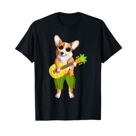 Cute Hawaiian Corgi Pineapple Ukulele Hawaii Summer Vacation Men Women Kids T-Shirt