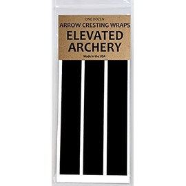 Elevated Archery Small Diameter Arrow Cresting Wraps for Carbon Shafts - Pack of 12 (Black, 6")