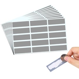 RDNKVB Pack of 100 Scratch Off Labels, 60 x 20 mm Scratch Stickers in Grey