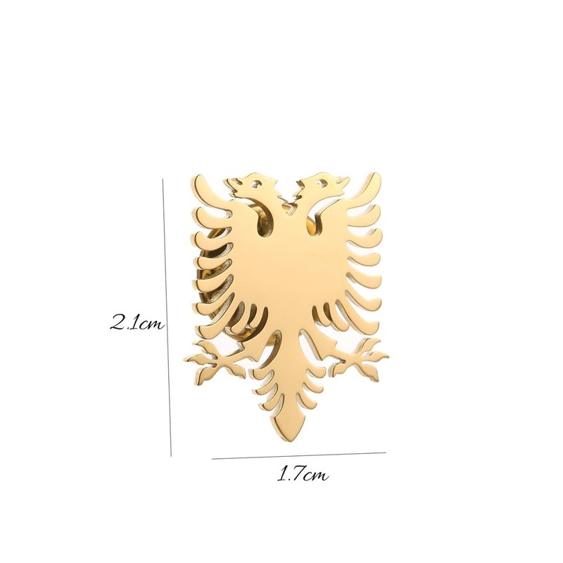 Stainless Steel Albania Eagle Double Headed Eagle Brooch and Pin