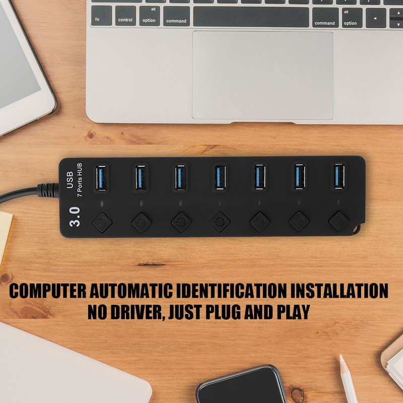 7-port USB 3.0 Hub 5GB/S High Speed with Key Switch