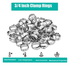 30 Pack 3/4 Inch Pex Crimp Rings, Stainless Steel Pex Cinch Clamp Rings, Premium Pex Clamp Rings for Pex Tubing Pipe Fittings Connection, Silver, 20.3-23.5mm Diameter