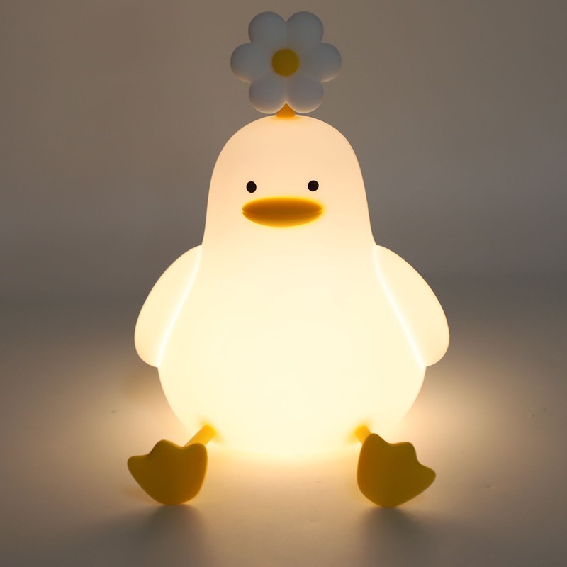Cute Duck Night Light Silicone Night Lamp 1200mAh Rechargeable Animal
