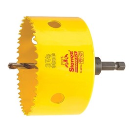 Starrett Bi-Metal Deep Cut Hole Saw with Arbor and Abrasion Resistant HSS Teeth - Ideal for Cutting Metal, Steel, and Wood - 3-7/8" Diameter, 2" Depth - ADCH0378