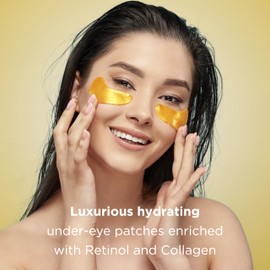 MATKAS Retinol Renewal Gold Under Eye Mask - 20 Pairs, Best Eye Patches for Puffy Eyes and Dark Circles, Collagen Under Eye Patches for Women, Gel Under Eye Masks for Dark Circles and Puffiness