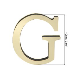 PATIKIL 3D Acrylic Alphabet Mirror Wall Stickers Letter G Self-Adhesive Home Decor Letter Sign Art Sticker Decal for DIY Home Decoration Light Gold