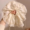 Jseng 2PCS Extra Large Lace Scrunchies for Hair, Korea Lace