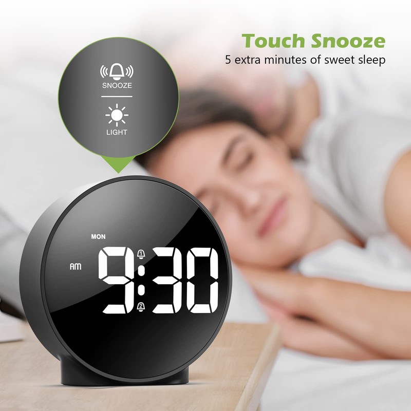 KeeKit Digital Alarm Clock, High Definition LED Desktop Clock, Alarm