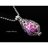 Opening Locket Pendant Necklace Silver Filigree Teardrop Diffuser Aromatherapy