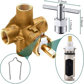 1222 Replacement Cartridge for Moen Shower Valve with 104421 Removal Tool & 116653 Handle Adapter Kit Compatible with Moen 1222 1222b One Handle Posi Temp Shower Faucet Cartridge