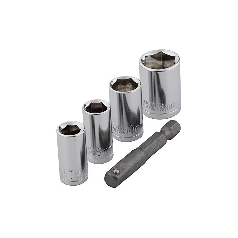 wolfcraft Wrench Socket Set (A/F 7,8,10,13), 5 Pcs. I 2413000
