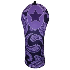 Women's Purple Paisley Fairway Club Headcover Handmade by BeeJos