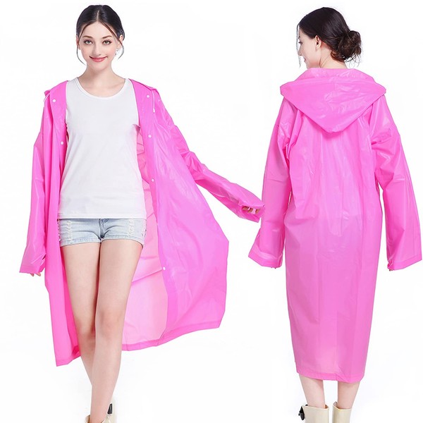AIDEGER EVA Rain Ponchos for Adults, 2 Pack Reusable Raincoats
