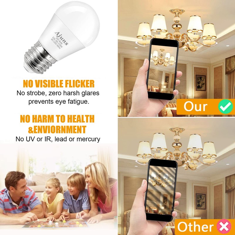 Ajuns LED 3W 25 Watt Light Bulbs Equivalent, 120V Ceiling